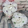 thumbnail image 4 of Wedding Bearer with Rose Flower Decor Heart Shape Box Wedding Cushion Engagement Party Accessory, 4 of 8