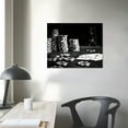 thumbnail image 4 of JEUXUS  Black and White Canvas Art Poker Cards with Chips Picture Painting Poster for Pub Bar Casino Wall Decoration Modern Home Decor Ready to Hang (Small) 20x16in, 4 of 6