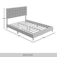thumbnail image 4 of Castle Place Classic Linen Upholstered Queen Platform Bed, Beige, 4 of 6
