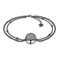 thumbnail image 1 of SERASAR 925 Sterling Silver Anklet "Life" with 18k Gold Plating, Black, Including Gift box, 1 of 5