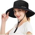 thumbnail image 5 of Zukuco Women's Sun Hat Ponytail Outdoor Summer UV-Protection Mesh Wide Brim Foldable Hat with Ponytail Hole, 5 of 8
