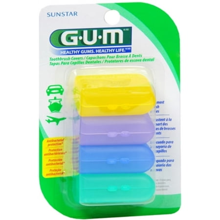 2 Pack - GUM Toothbrush Covers 4 Each (Best Toothbrush For Bleeding Gums)