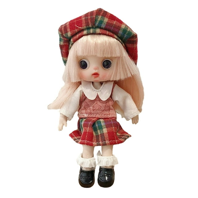 Red Movable Joint Doll Toy With College Themed Dress Up, Educational Interactive Play For Girls And Children