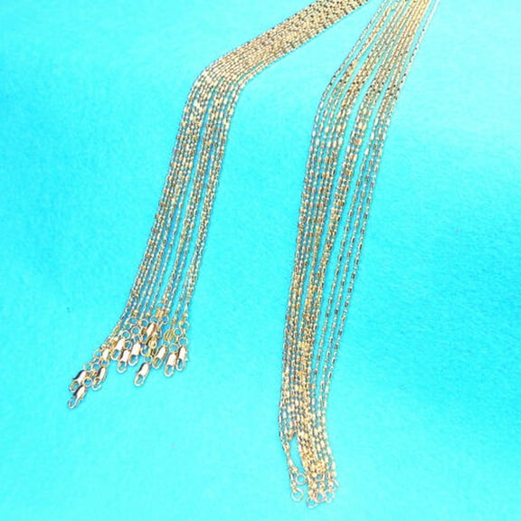 QQTDFG 5PCS Jewelry Column Ball Necklace 18K Gold Filled Necklace Chains For Pendants-16