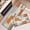 Abstract Orange, variant on Black Grey Geometric Kitchen Rugs and Mats Non Skid Washable Set of 2, Checked Black Grey Mats for Floor, Rustic Minimalist Runner Rug Modern Abstract Kitchen Decor