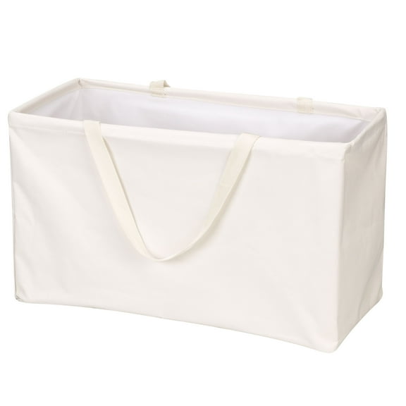 Household Essentials Canvas Utility Tote with Handles, Rectangular Krush Tote, Water-Resistant Vinyl Lining, Large Capacity, Durable and Versatile