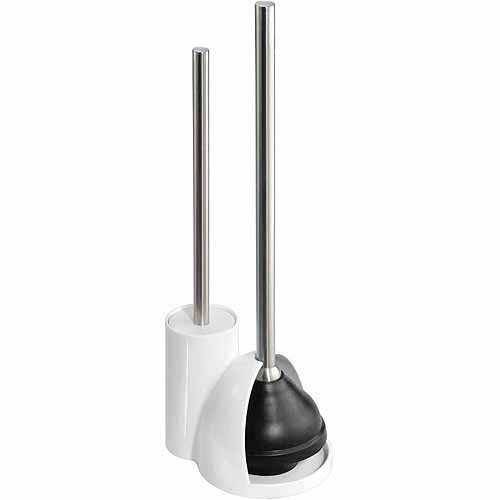 InterDesign Toilet Bowl Brush and Plunger Set for Bathroom Storage