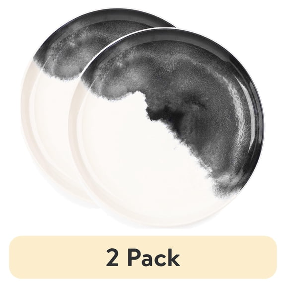 (2 pack) Thyme & Table Stoneware Drip Dinner Plate, Grey