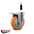 thumbnail image 2 of 5 Inch SS Orange Poly Swivel 7/8 Inch Expanding Stem Caster Total Lock Brake SCC, 2 of 2