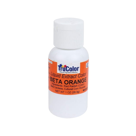 TruColor Natural Liquid Extract Color 1 Ounce 28.3 Grams, Beta Orange