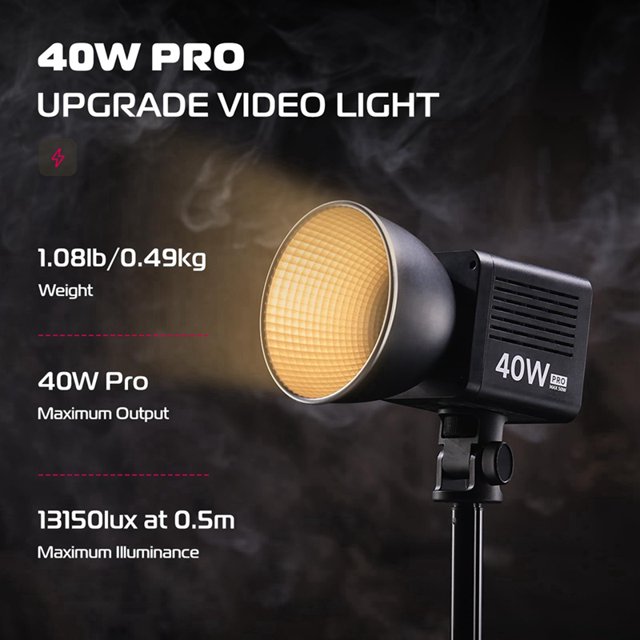 40W Pro LED Video Light Temperatura De Color Dual 2500K-6500K PortáTil Con BateríA De 3400MAh