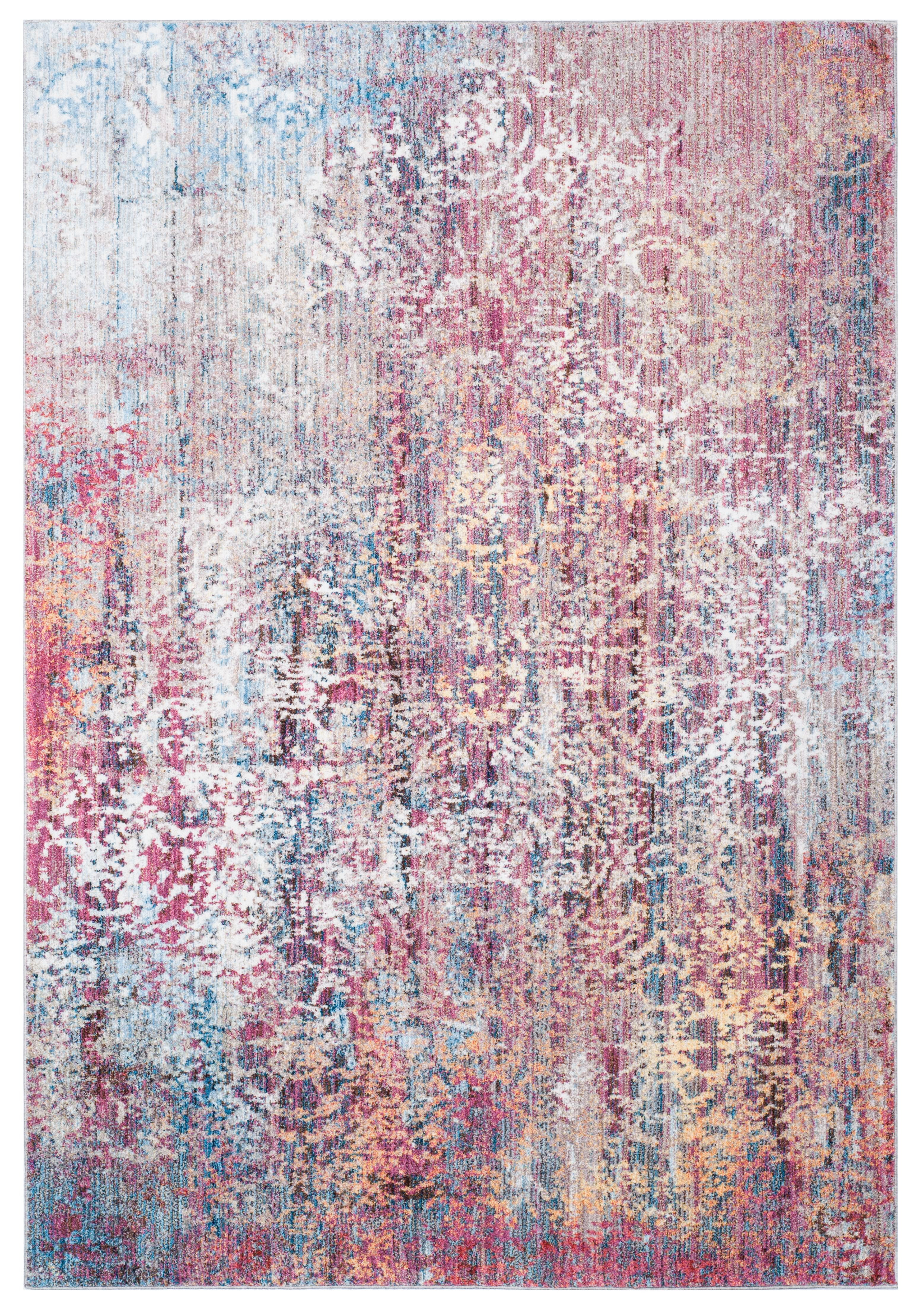 SAFAVIEH Bristol Maisy Abstract Polyester Area Rug, Pink/Multi, 9' x 12'