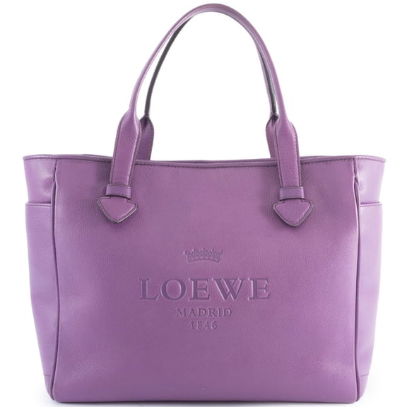 Pre-Owned LOEWE Heritage Tote Bag, Purple, 081010