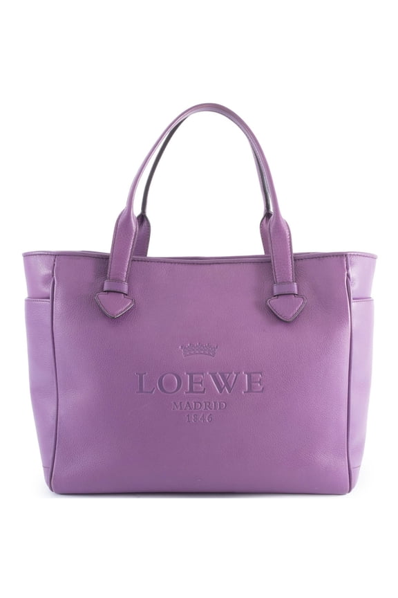Pre-Owned LOEWE Heritage Tote Bag, Purple, 081010 (Good)