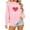 Pink, variant on Aofany Valentines Day Classic Sweatshirts for Womens Letter Heart Graphic Pullover Tops Long Sleeve Shirts