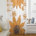 thumbnail image 6 of Orange Sunflower Sheer Curtains 45 Inches Long, Spring Summer Botanical Flowers Light Filering Curtains, Breathable Simi Curtain Privacy Drapes for Kitchen Bathroom Lightweight Small Window Treatment, 6 of 9