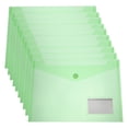 thumbnail image 1 of Unique Bargains Plastic Envelopes Folder, 25Pcs A4 Letter Size with Label Pocket File Bag Green, 1 of 4