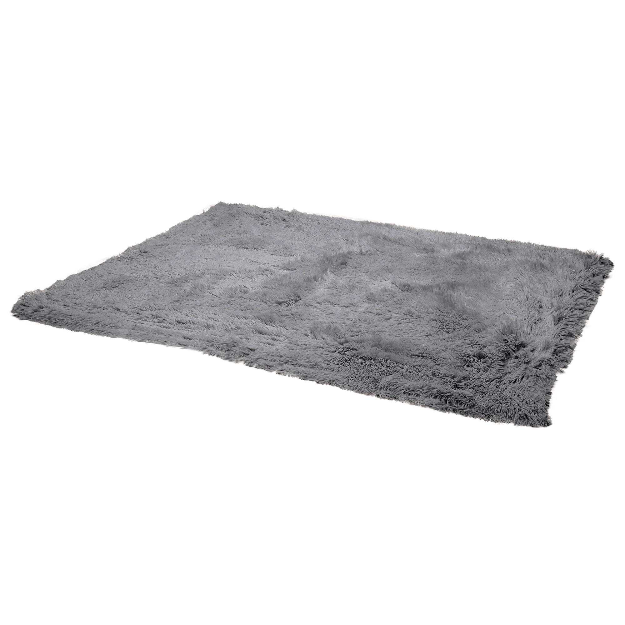 FurHaven Pet Products Long Faux Fur & Velvet Water-Repellent Pet Blanket for Dogs & Cats - Gray, Large