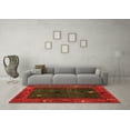 thumbnail image 3 of Ahgly Company Indoor Round Abstract Orange Modern Area Rugs, 3' Round, 3 of 4