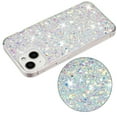 thumbnail image 5 of for iPhone 15 Glitter Case, Cute Bling Sparkle Shiny Slim Soft Silicone Reflective Clear TPU Bumper Women Girls Shockproof Protective Phone Case for iPhone 15, White, 5 of 6