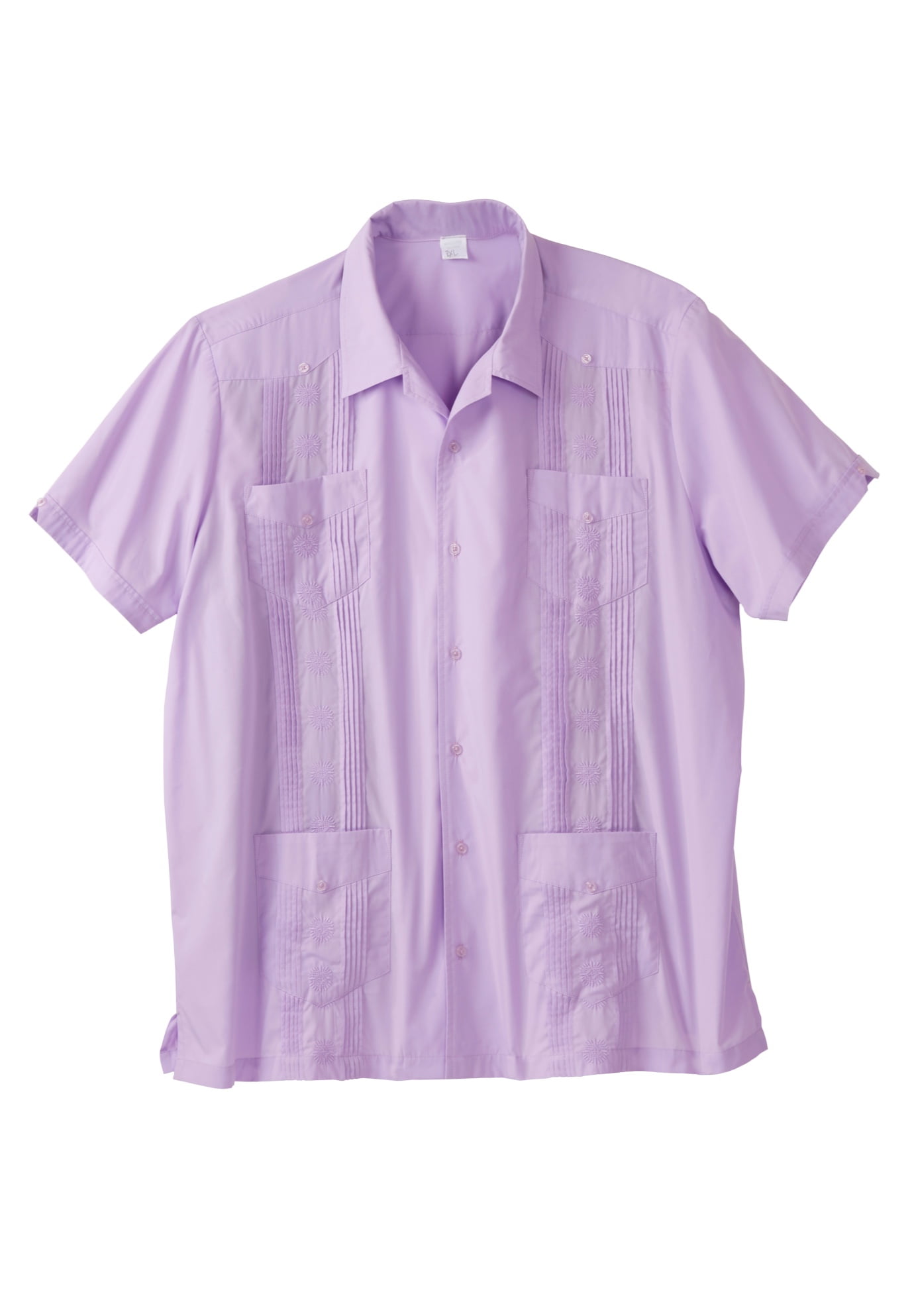 KS Island by Kingsize Mens Big & Tall Short-Sleeve Guayabera Shirt 