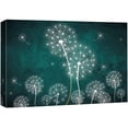 thumbnail image 3 of PixonSign Canvas Print Wall Art White Dandelions on Teal Background Botanical Plants Digital Art Modern Art Farmhouse/Country Group Relax/Calm Multicolor Cool for Living Room, Bedroom - 12"x18", 3 of 5