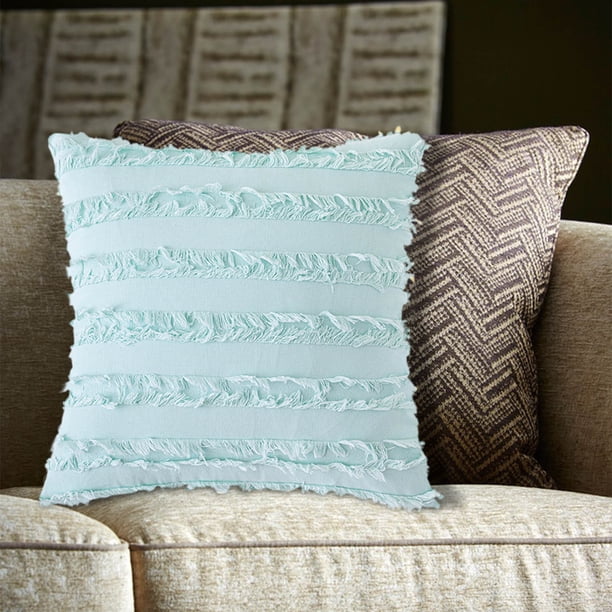 Fiudx Funda de Almohada con Borlas, Diseño Moderno de Color Sólido, Material Duradero y Resistente a La Intemperie, Fácil de Limpiar y Mantener, Perfecta para Sofá de Patio, Silla de Jardín y Relajac