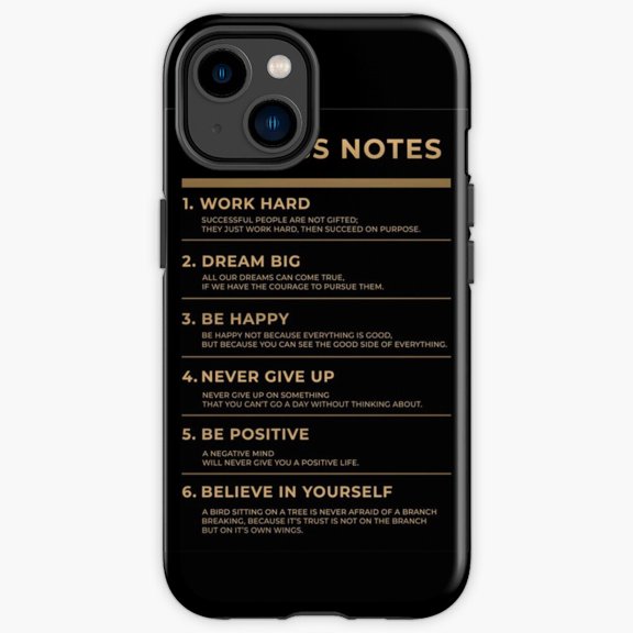 Protective iPhone Case Motivational Success Notes Grid Daily Affirmation Slogan Shield IP15 Magnetic MagSafe Compatible