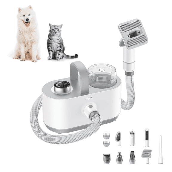 Mova G1 Pro Dog Grooming Vacuum Kit,Dog Clipper Nail Grinder,Cat Low Noise Hair Remover,7 Pet Grooming Tools