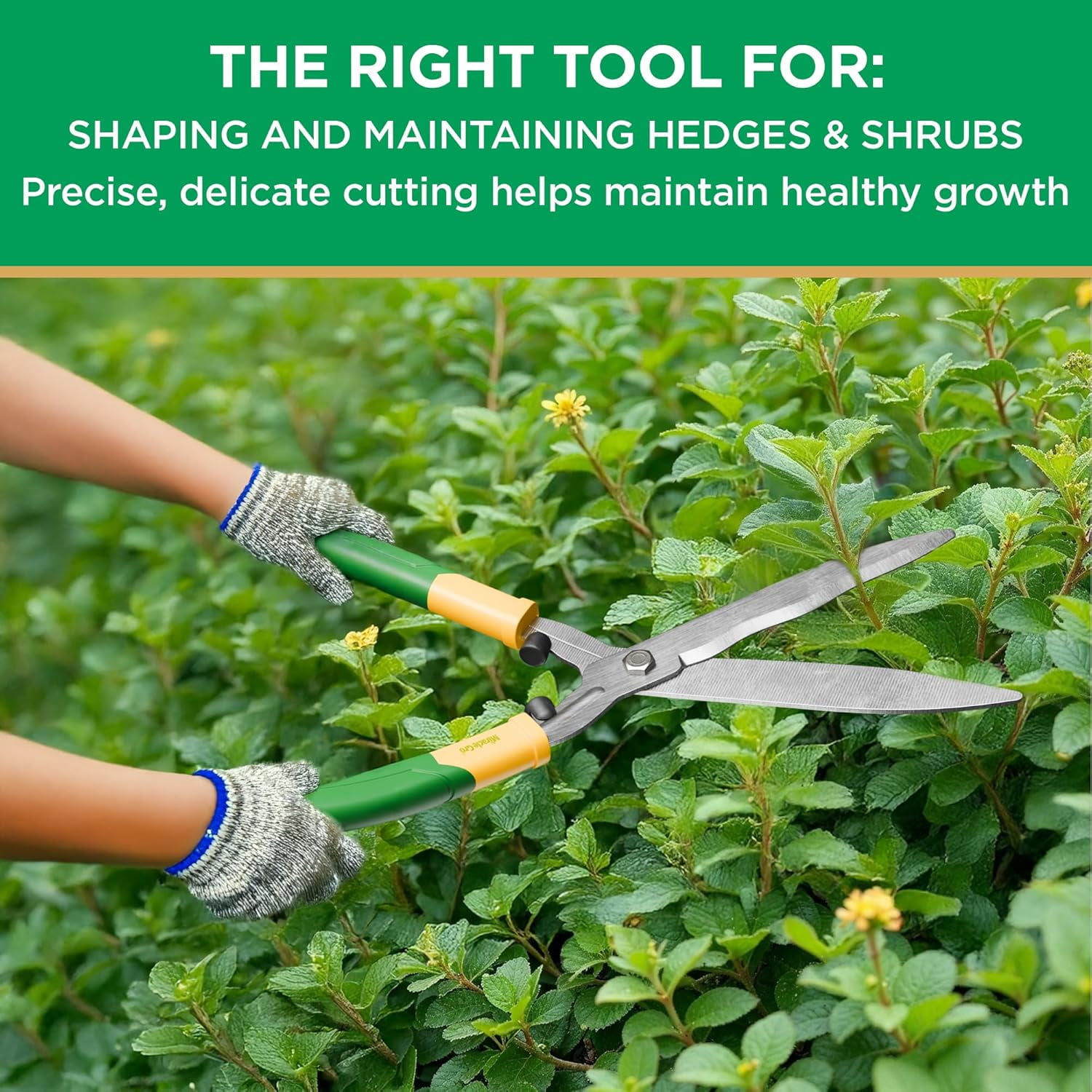Miracle-Gro 18 in. Wavy Blade Hedge Shears – Carbon Steel Blades for Trimming