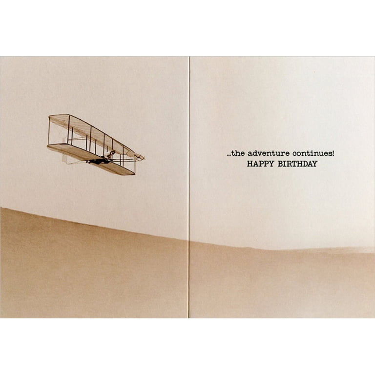 Avanti Press Wright Brothers Airplane Birthday Card - Vintage Photograph America Collection