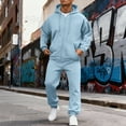 thumbnail image 2 of HKYNLAG Men's Tracksuits Sweatsuits for Men Pullover Hooded Sports Sweat Track Suits 2 Piece Casual Athletic Jogging Warm Up Full Zip Sets Long Sleeve Trousers Light Blue 2XL, 2 of 8