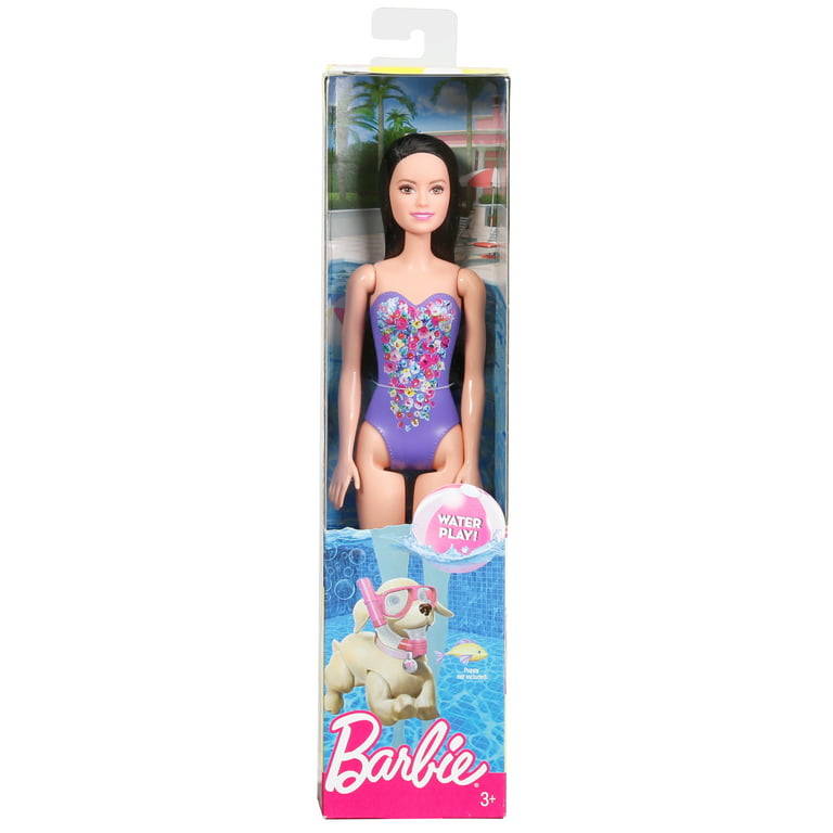Barbie Dolls Wearing Swimsuits (Sustainable Materials) - Tropical Checkers,  for Kids 3 to 7 Years Old 