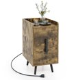 thumbnail image 1 of Costway Nightstand with Charging Station Home Bedside Sofa Side Tables with 2 Drawers Coffee, 1 of 10