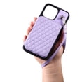 thumbnail image 7 of Case for iPhone 15 Pro Max, Detachable Crossbody Strap Wallet Case with Card Slots, Stand Ring Flip PU Leather Protective Cover Lanyard for Women for iPhone 15 Pro Max, Purple, 7 of 7