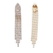 Bridal Fashion Jewelry Earrings Gold Crystal Chandelier Clip On Earring