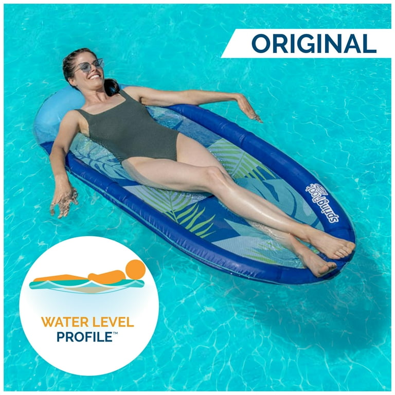 SwimWays Spring Float Inflatable Pool Lounger with Hyper Flate Valve