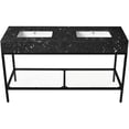 thumbnail image 3 of Maklaine Contemporary Black Artificial Marble Bathroom Vanity, 3 of 6