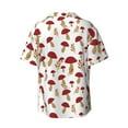 thumbnail image 2 of Vsdgher Red Mushroom Print Men's Wrinkle Free Untucked Cuban Shirt Business Casual Button Down Shirts Short Sleeve Shirt, 2 of 7