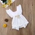 thumbnail image 2 of EYIIYE Baby Girls Summer Ruffles Romper Fly Sleeve Lacing Up Bow Jumpsuits, 2 of 3