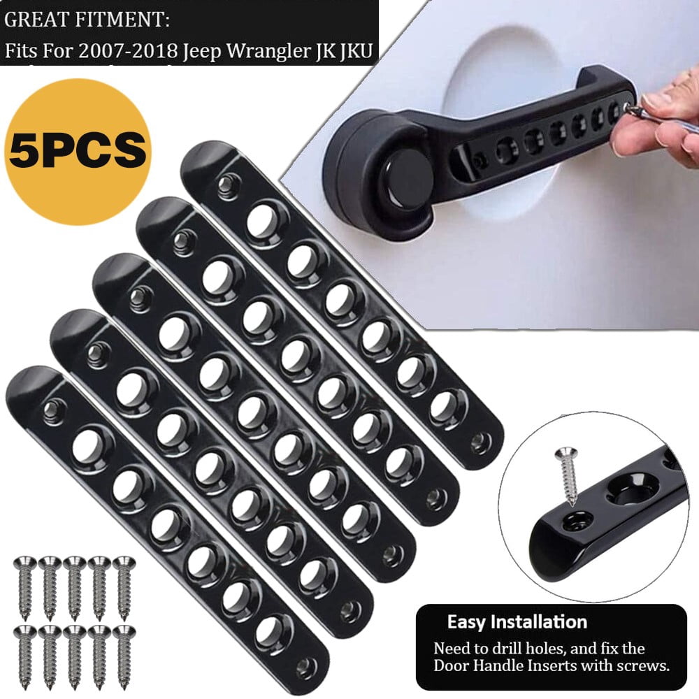 Door Grab Handle Inserts Cover for Jeep Wrangler JK JKU 2007-2018 Aluminum