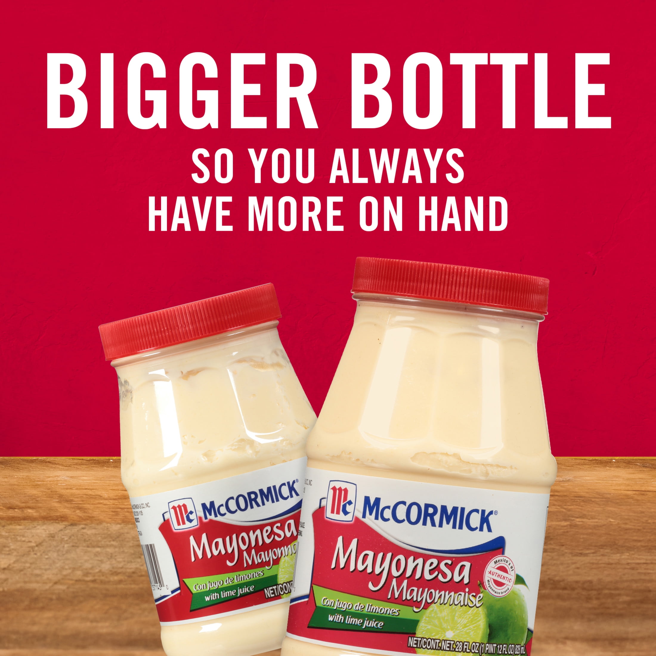 (12 pack) McCormick Mayonesa (Mayonnaise) With Lime Juice, 28.0 fl oz Jar