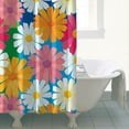 thumbnail image 4 of Waterproof Textures Daisy Flowers Shower Curtain 72x72 Inch Boho Style Polyester Unique Shower Curtain for Bathroom Hotel Home Decor with 12 Plastic Hooks, 4 of 5