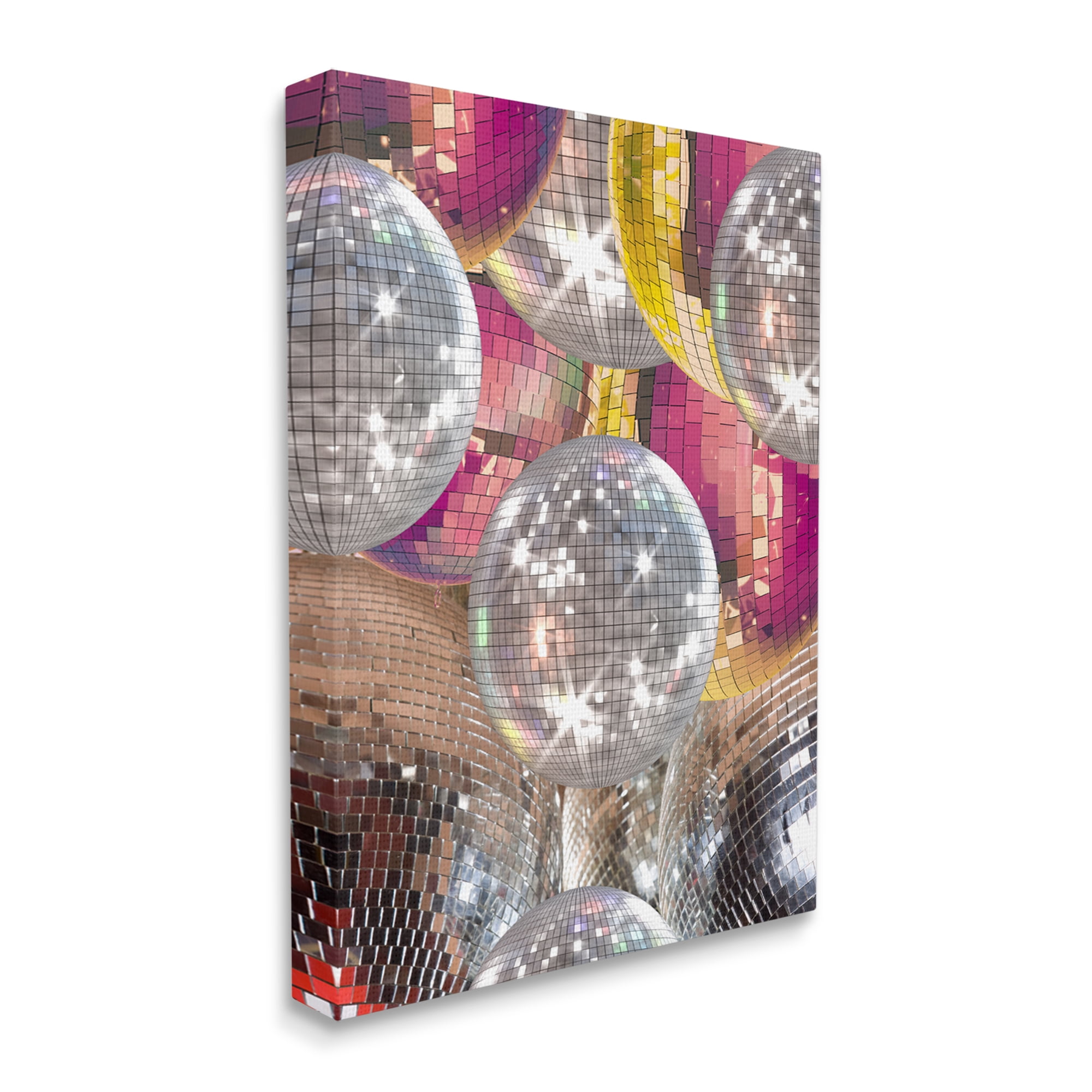 Stupell Industries Retro Disco Balls Literature & Flim Photography Gallery Wrapped Canvas Art Print Wall Art, 16 x 20