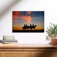 thumbnail image 2 of Star Valley, Wyoming, Cowboys at Sunset Birch Wood Wall Sign (12x18 Rustic Home Decor, Ready to Hang Art), 2 of 5