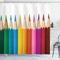thumbnail image 1 of Ambesonne Science Shower Curtain, Colorful Pencils Macro Photo, 69"Wx84"L, Multicolor, 1 of 3