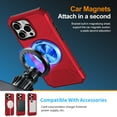 thumbnail image 4 of Dteck Rugged Protective Case for iPhone 15 Plus with Kickstand, Shockproof Anti-Scratch PC+TPU Back Cover, Magnetic Car Mount Compatible, Anti-Fingerprint Non-Slip Grip, Red, 4 of 7