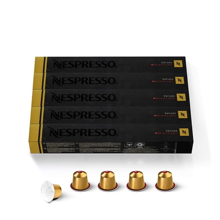 Nespresso Capsules OriginalLine, Volluto Decaffeinato Mild Roast Coffee, 50 Count Coffee Pods, Brews 1.35 Ounce