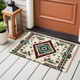 thumbnail image 5 of 2x3 Washable Entryway Rug, Ethnic Style Pattern Non-Slip Area Rug for Front Door Kitchen Bathroom, Retro Abstract Green Brown Weaving Art Indoor Floor Mat for Home Decor, 5 of 9