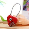 thumbnail image 2 of Yesbay Mini Heart Shape 3 Code Resettable Luggage Suitcase Bag Travel Lock Padlock,Combination Padlock-Red, 2 of 7